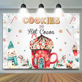 Kekse Und Heiß Kakao Niedlich Schneemann Winter Hintergrund